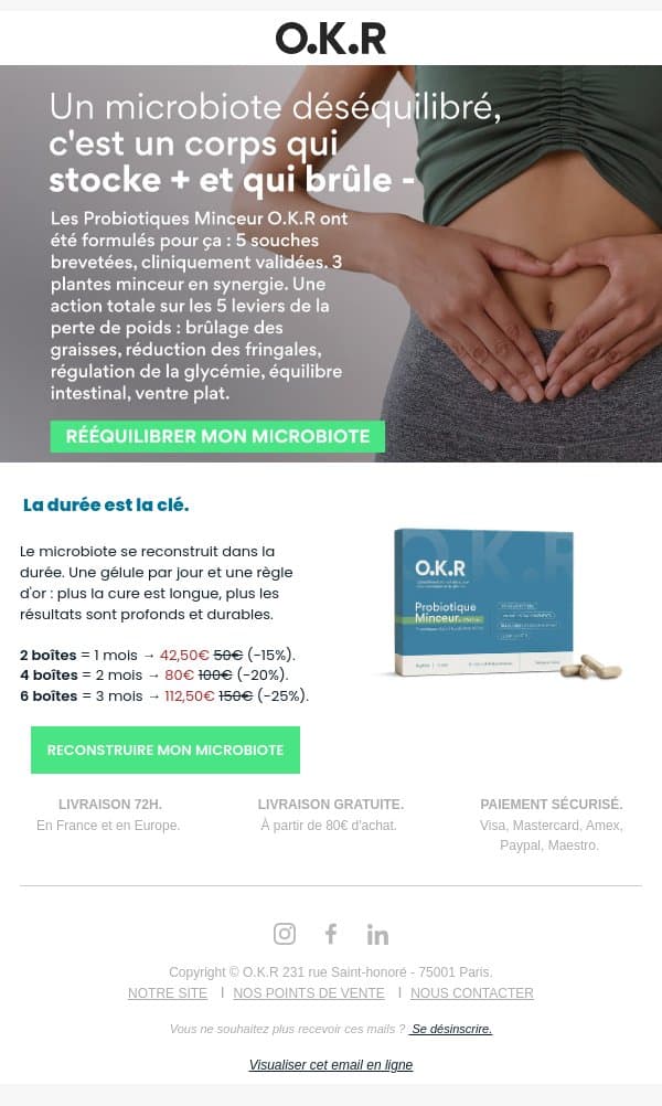 🆕 Nouveauté : La pièce manquante de votre perte de poids. email from Feed. screenshot