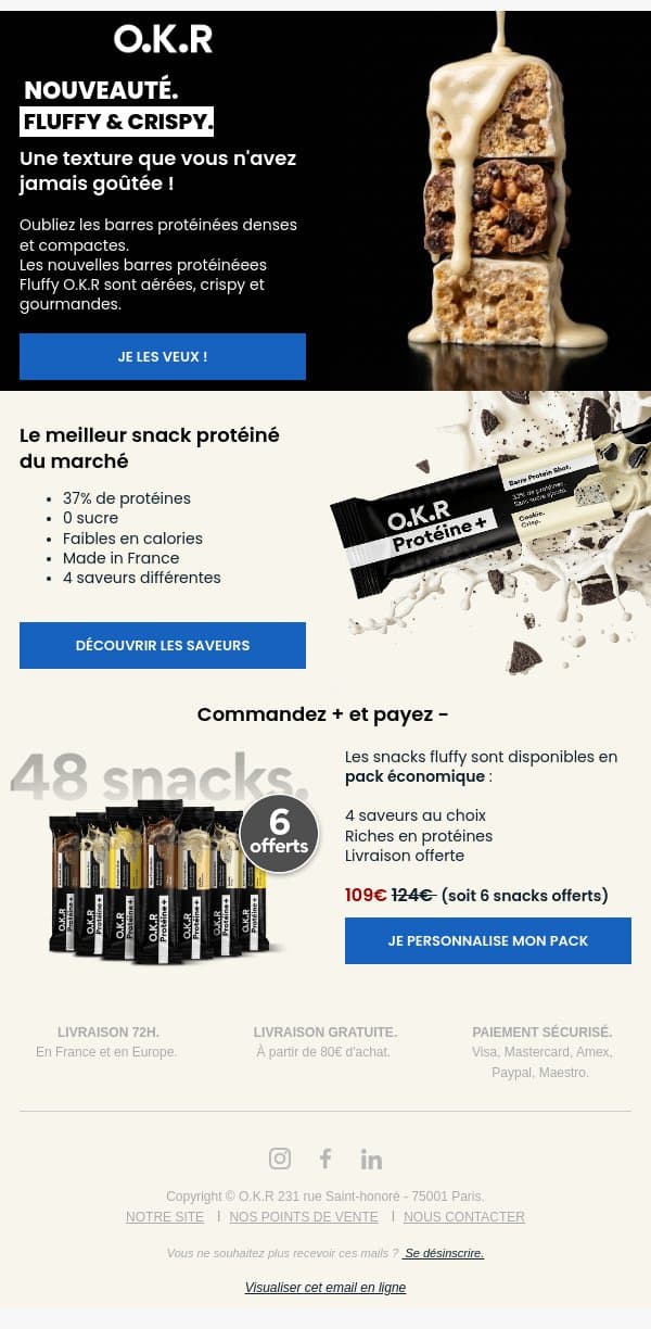 🤩 Nouvelles barres protéinées : Fluffy & Crispy email from Feed. screenshot