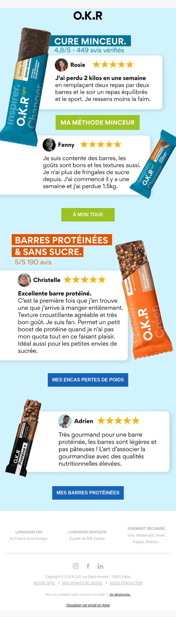 📢 "J'ai perdu 2 kilos en une semaine" email from Feed. screenshot