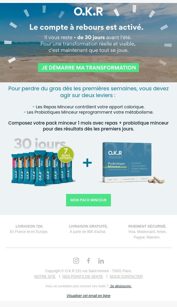 ⏰ J-30 avant l'été : Votre dernière chance email from Feed. screenshot