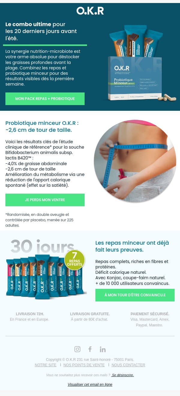 🗓️ J-20 avant l’été : -5kg et -2,6cm de tour de taille email from Feed. screenshot