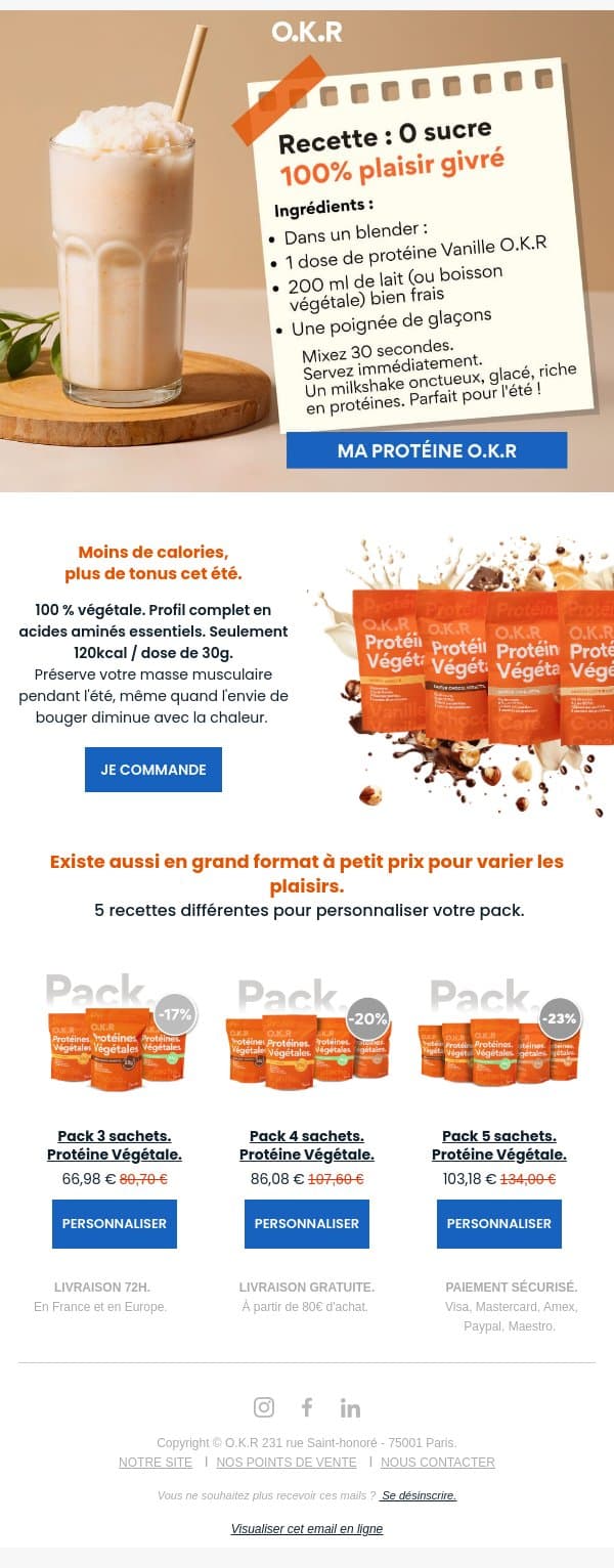 🥤Votre boisson désaltérante, protéinée de l'été. email from Feed. screenshot