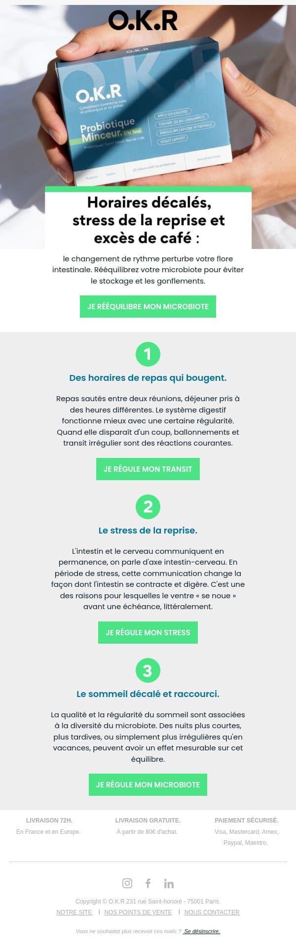 👉 Nouveau rythme, nouveau microbiote email from Feed. screenshot