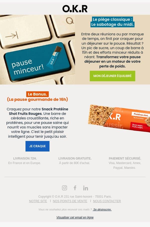 🥗 Le piège de la pause déj' : Comment perdre du poids au bureau ? email from Feed. screenshot