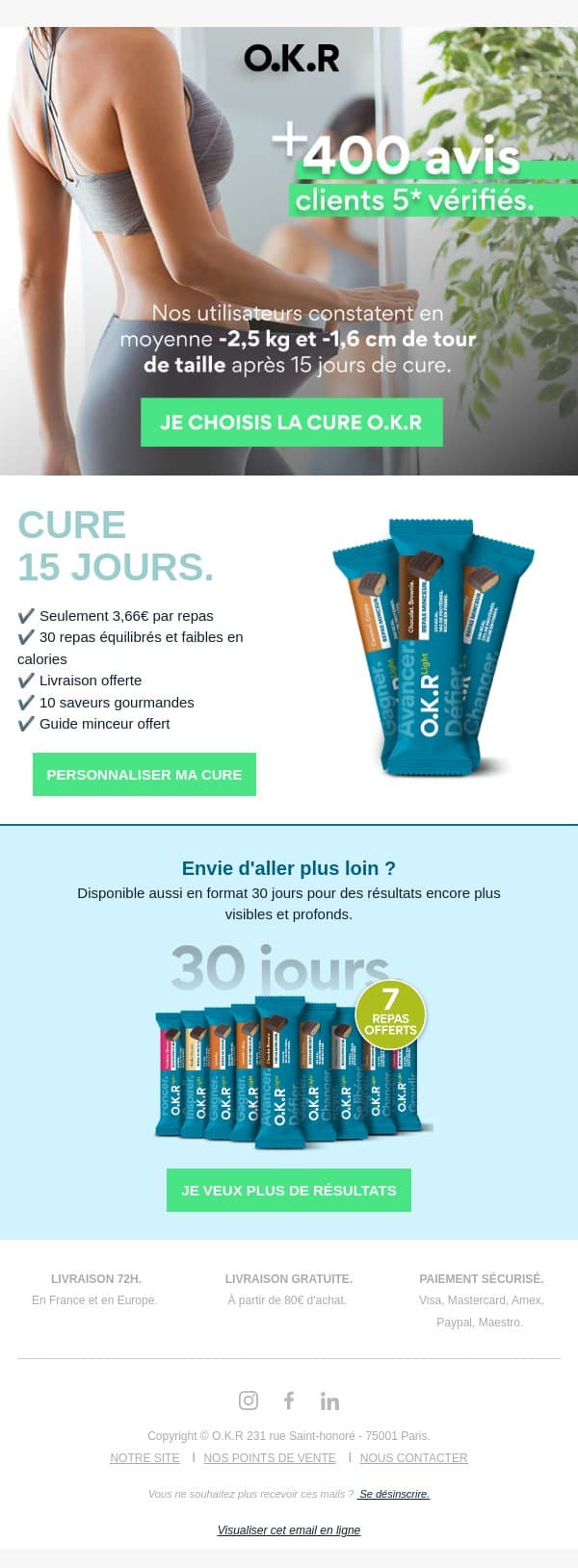 📈 -2,5kg et -1,6cm de tour de taille email from Feed. screenshot
