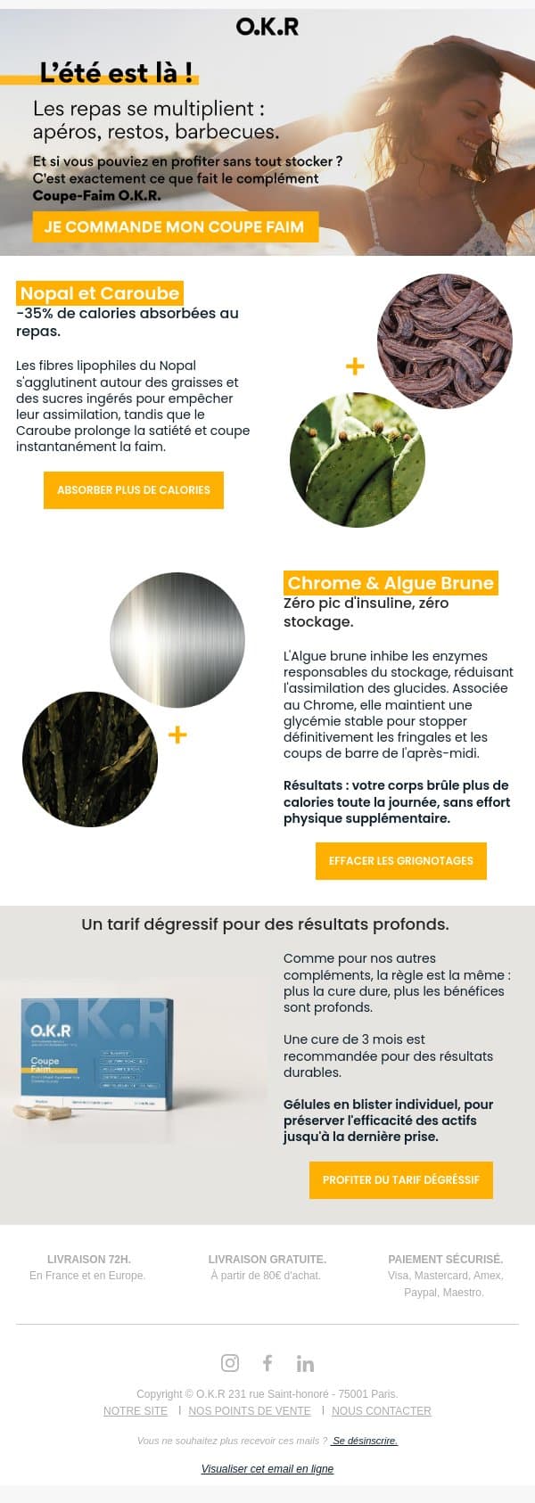 ✨ La formule qui emprisonne le gras et le sucre. email from Feed. screenshot