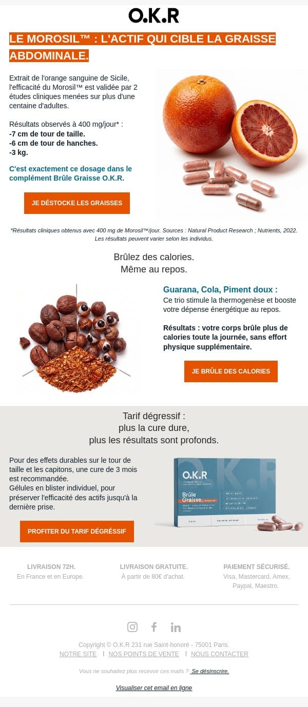 -7cm de tour de taille, prouvé scientifiquement. 🔬 email from Feed. screenshot