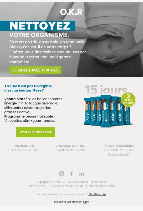 ✨ Faites le ménage de printemps... à l'intérieur. email from Feed. screenshot