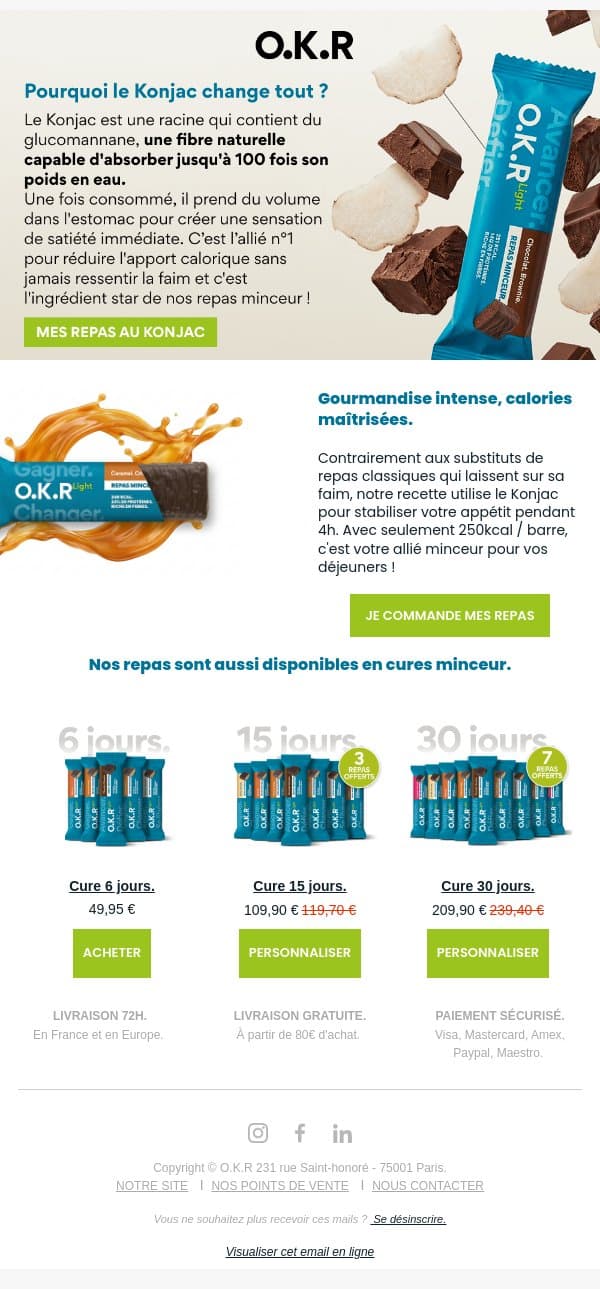 ✨ L'ingrédient miracle pour une satiété durable. email from Feed. screenshot