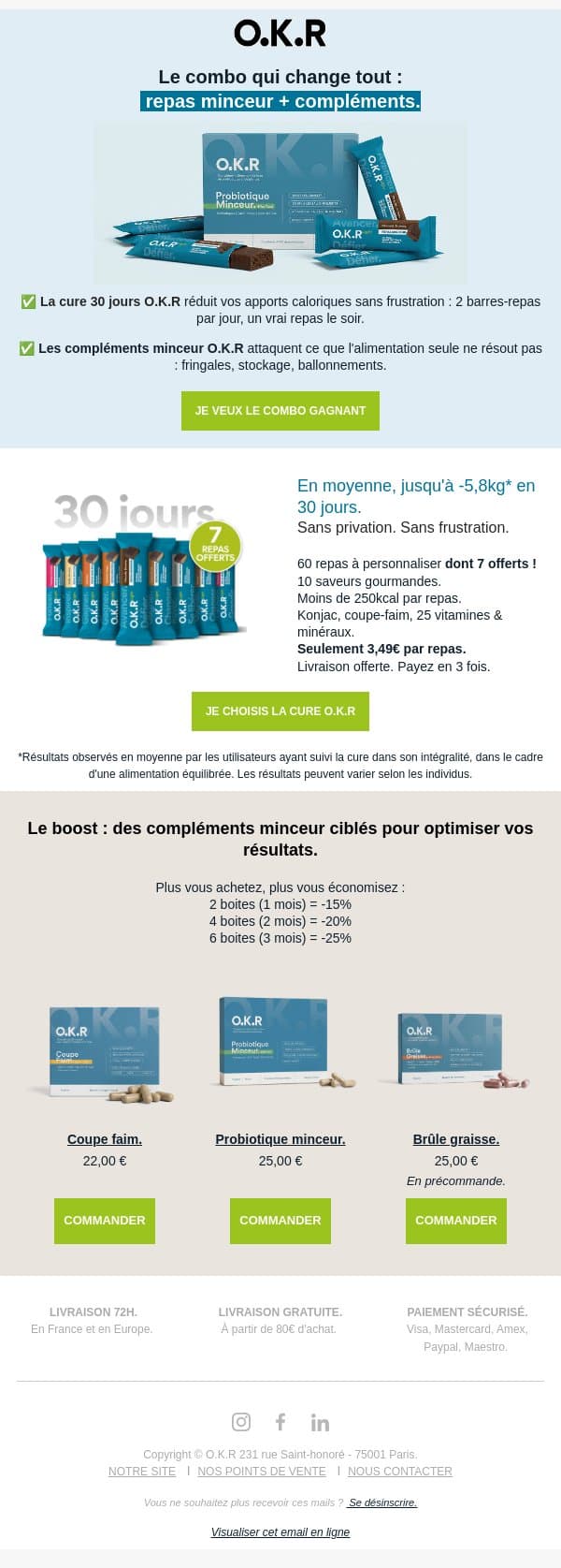 📈 Multipliez vos résultats minceur par 2 email from Feed. screenshot