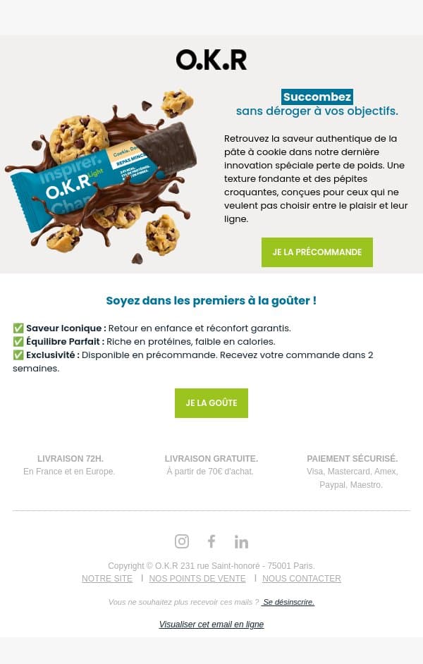 Avant-première : Cookie Dough. 🍪 email from Feed. screenshot