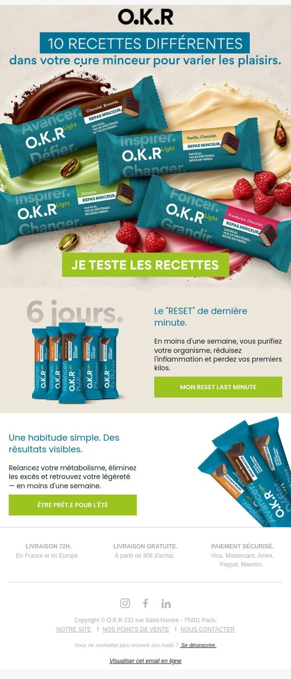 ⚡️J-7 avant l’été : Votre cure minceur express. email from Feed. screenshot