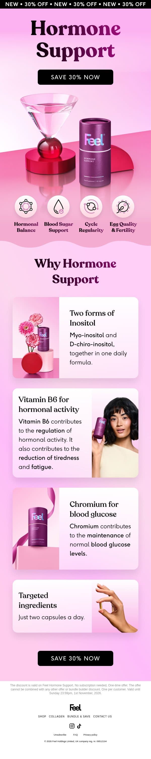 💜 New: Hormone Support 💜 email from Feel screenshot