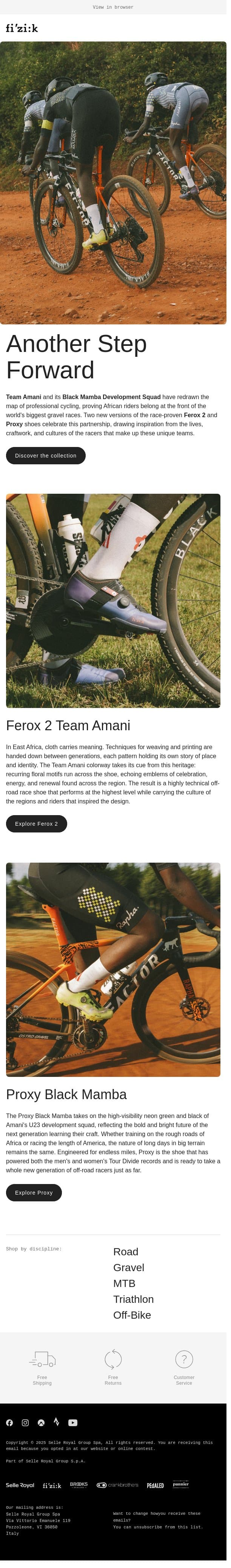 The Craft of Gravel Racing email from Fizik screenshot