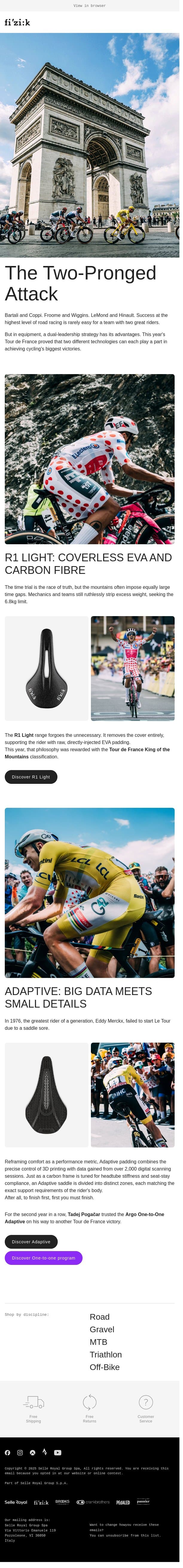 Two Leaders. One Team. email from Fizik screenshot