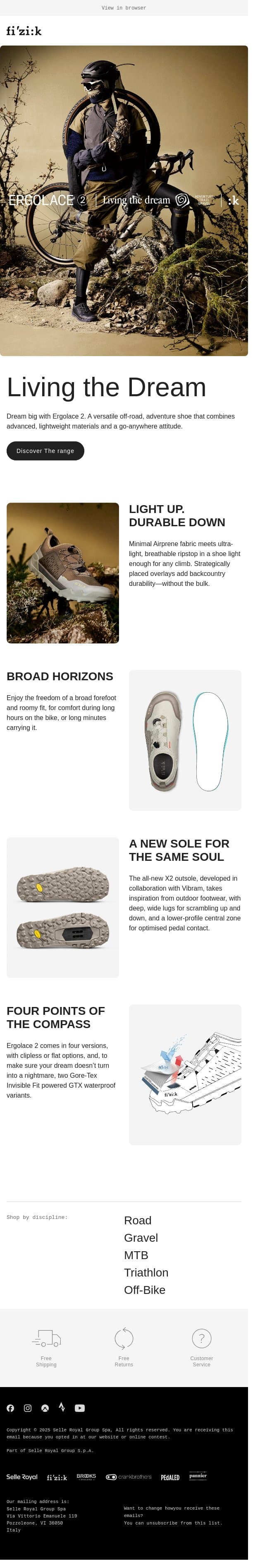 All-New Ergolace 2 email from Fizik screenshot