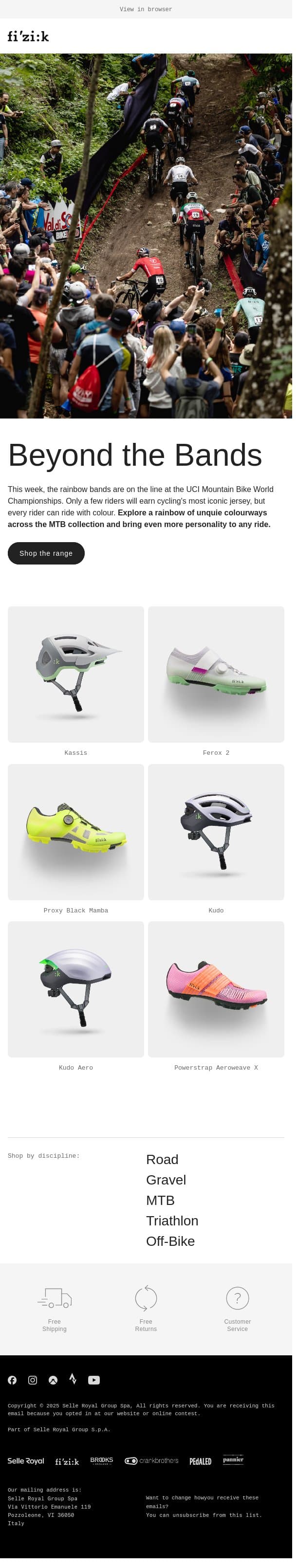 Every week is rainbow week email from Fizik screenshot
