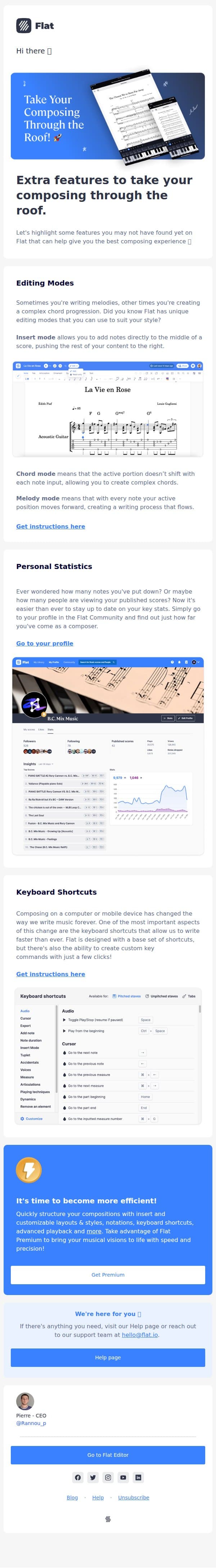 Hidden 💎 to take your composing through the roof! email from Flatio screenshot
