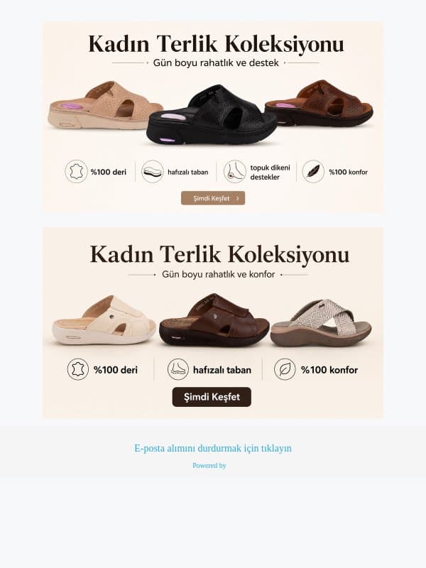 %100 Deri Kadın Terliklerde Gün Boyu Konfor | FORELLİ email from Forelli screenshot