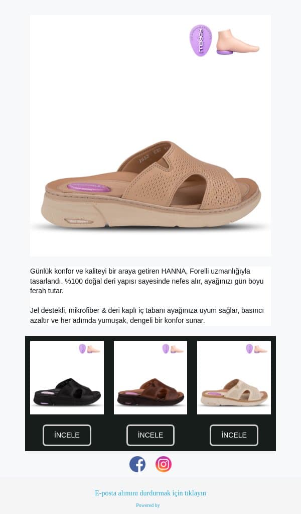 Gün Boyu Konfor: HANNA Deri Terlik ile Tanışın | FORELLİ email from Forelli screenshot
