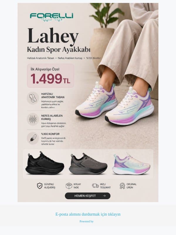 Lahey Kadın Spor Ayakkabı | FORELLİ email from Forelli screenshot