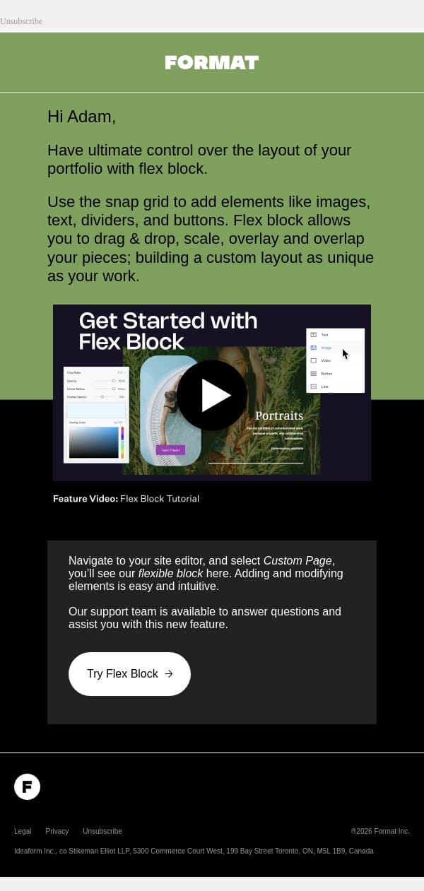 Control Your Portfolio Like Never Before! email from Format screenshot