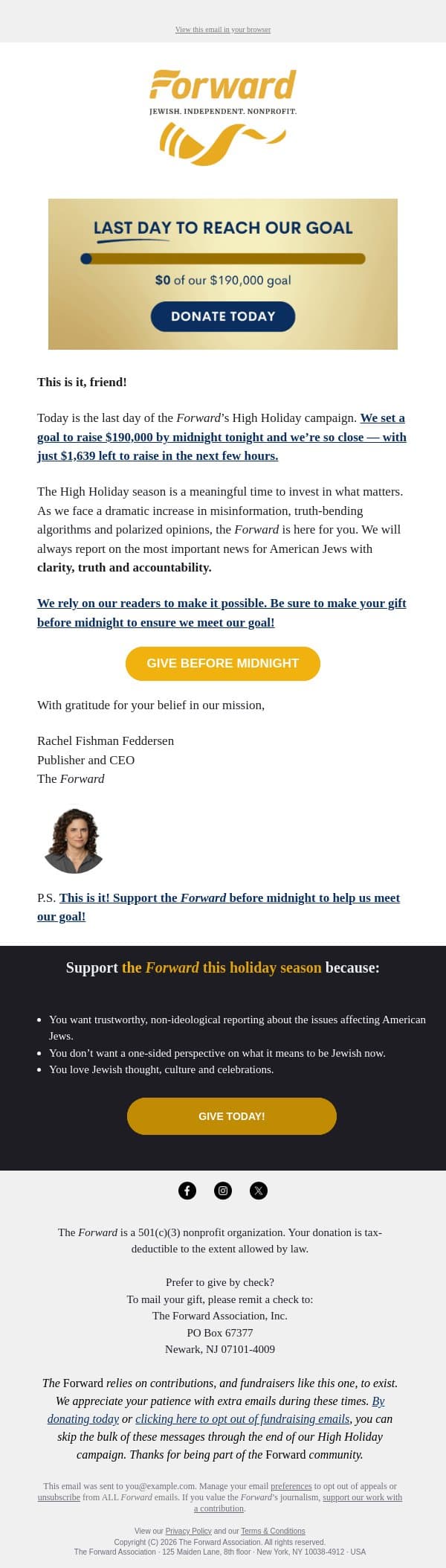 Oops! Corrected links. You can put us over the top, friend email from Forward screenshot