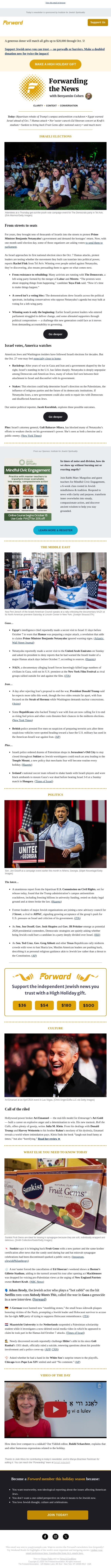 They led protests against Netanyahu. Can they turn outrage into political power? email from Forward screenshot