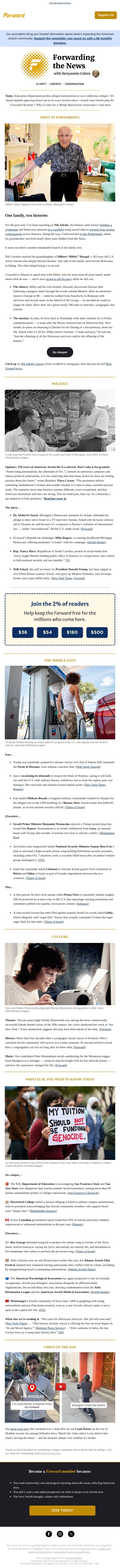 One of Dachau’s last living liberators still has somewhere to be email from Forward screenshot