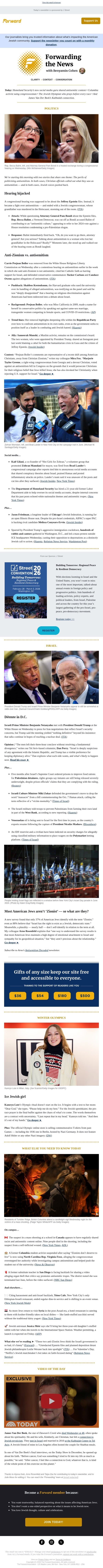 The political peril of Christians invoking antisemitism email from Forward screenshot