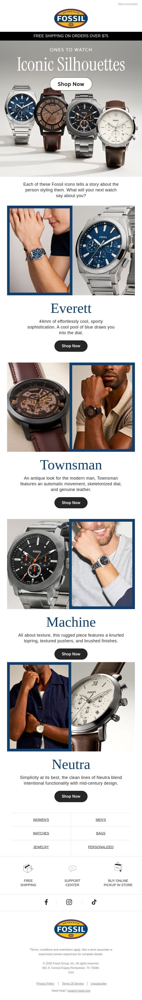 Inside: Your New Go-To email from Fossil screenshot