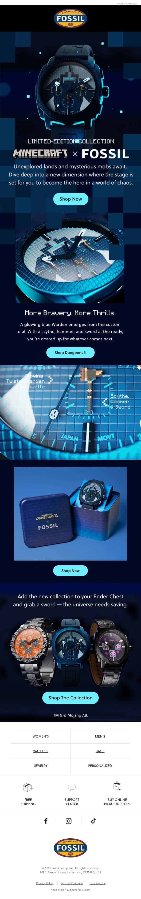 Add this to your chest email from Fossil screenshot
