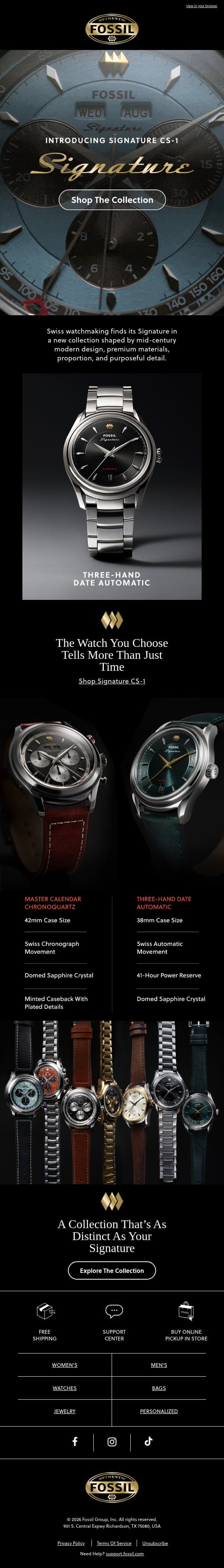 Introducing FOSSIL Signature CS-1 email from Fossil screenshot