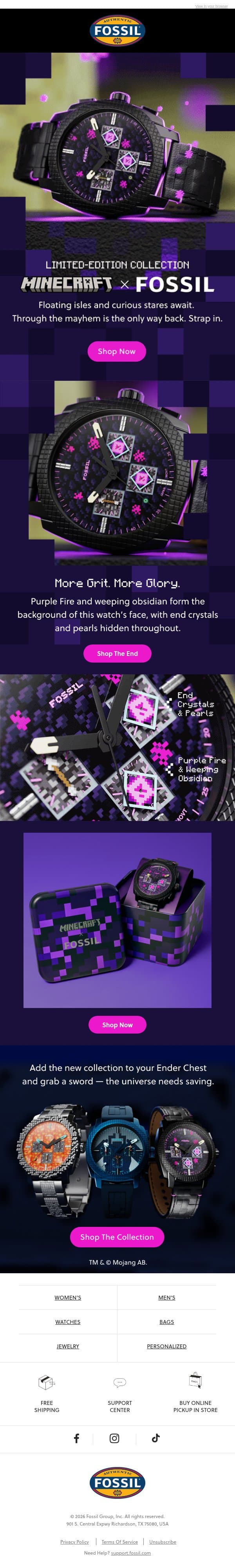 The Ender Is Near... email from Fossil screenshot