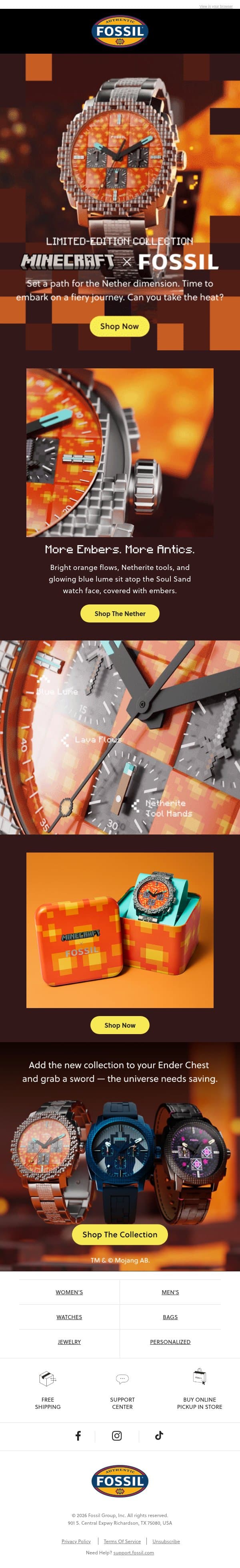 🔥 It's Lava Time 🔥 email from Fossil screenshot