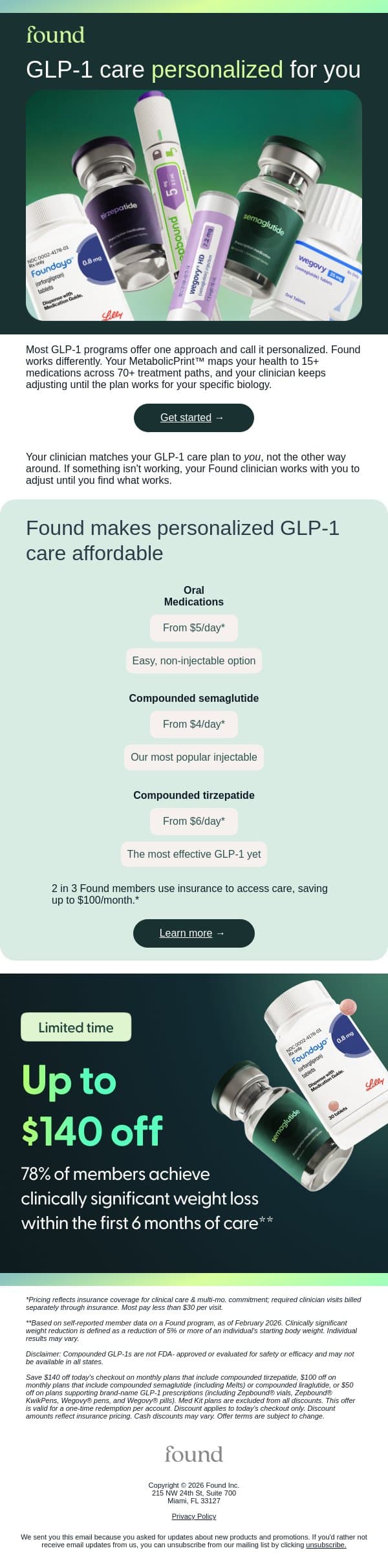 Your routine should work for you, not against you email from Found screenshot