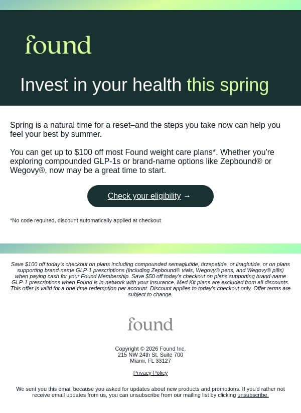 Your future self will thank you for this email from Found screenshot