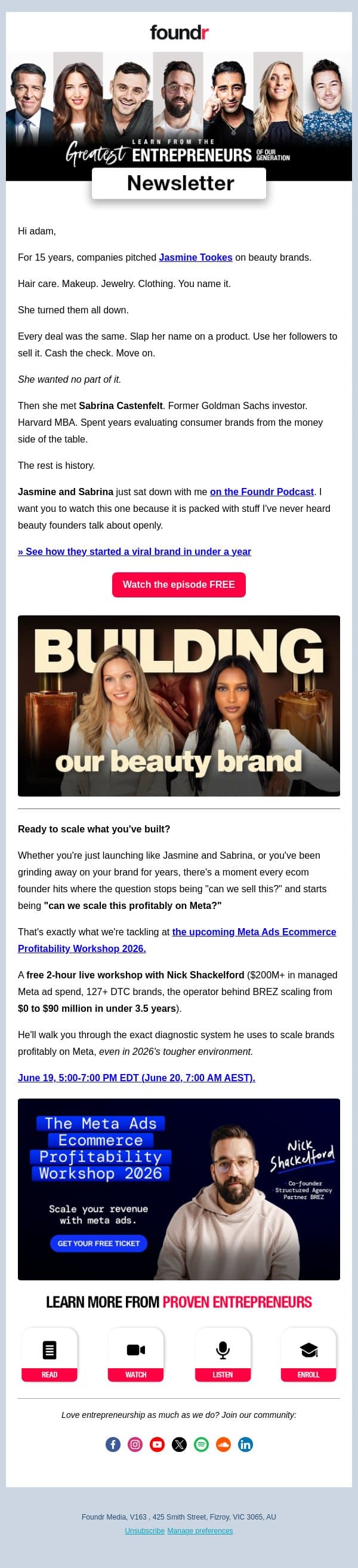 [VIDEO] They built a luxury beauty brand in year one — with a team of two email from Foundr screenshot