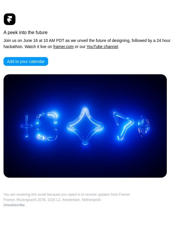 Framer 3.0 is almost here email from Framer screenshot