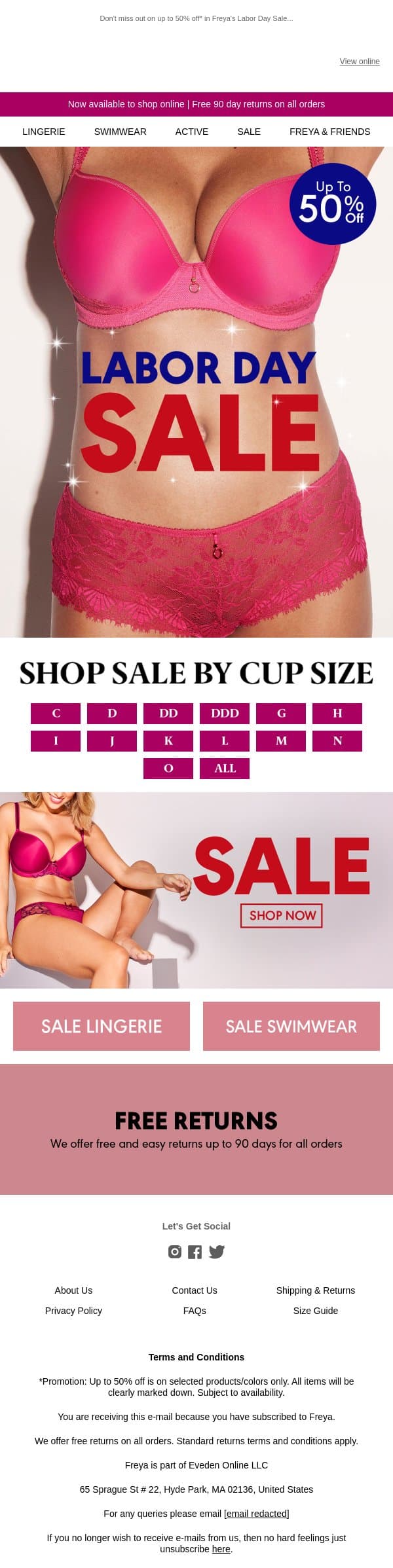 Freya's Labor Day Sale!💙 email from Freya screenshot