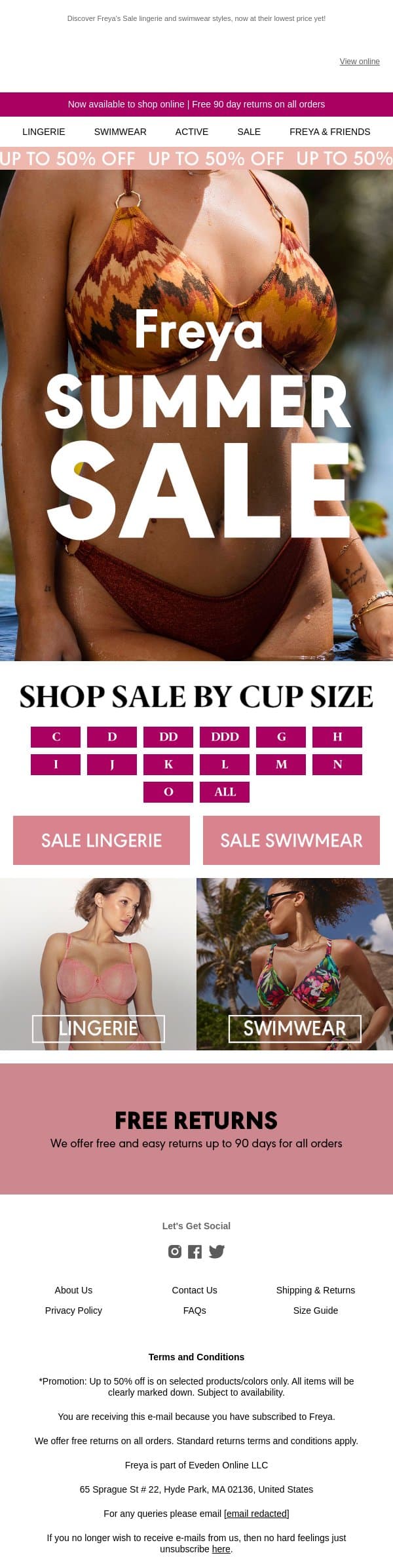 Further Markdowns Have Arrived! email from Freya screenshot