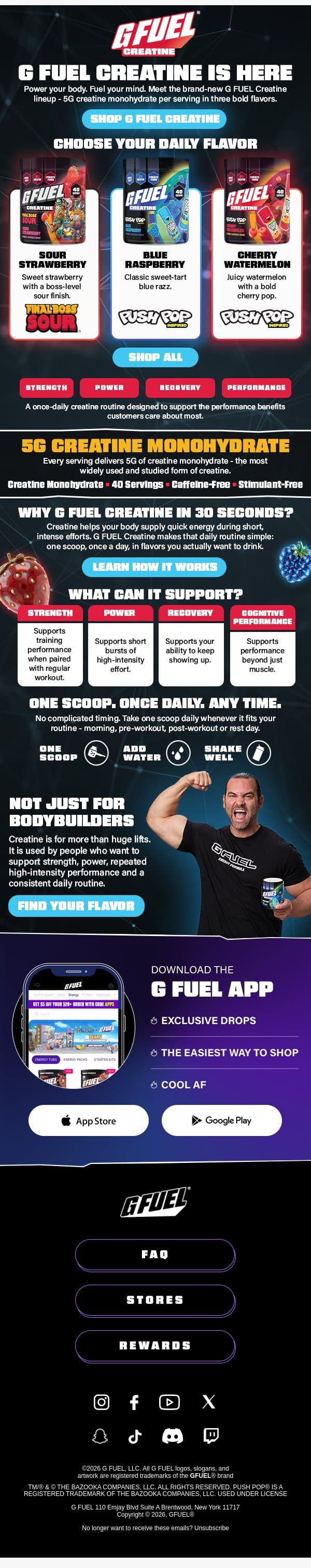 Grab Your CREATINE Before It's Gone! ⏰ email from G Fuel screenshot