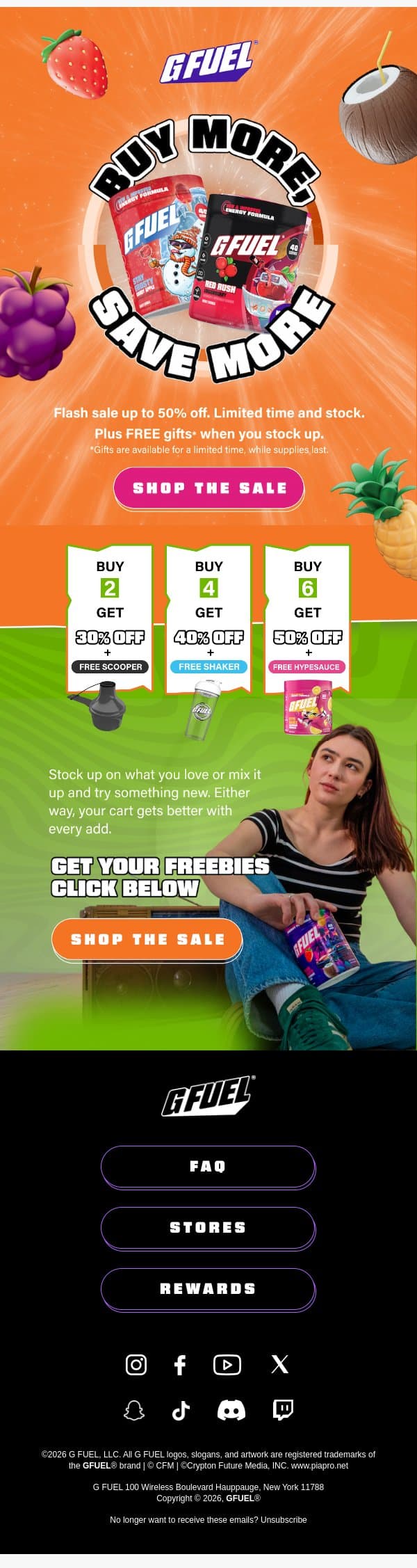 Buy More, Save More... email from G Fuel screenshot