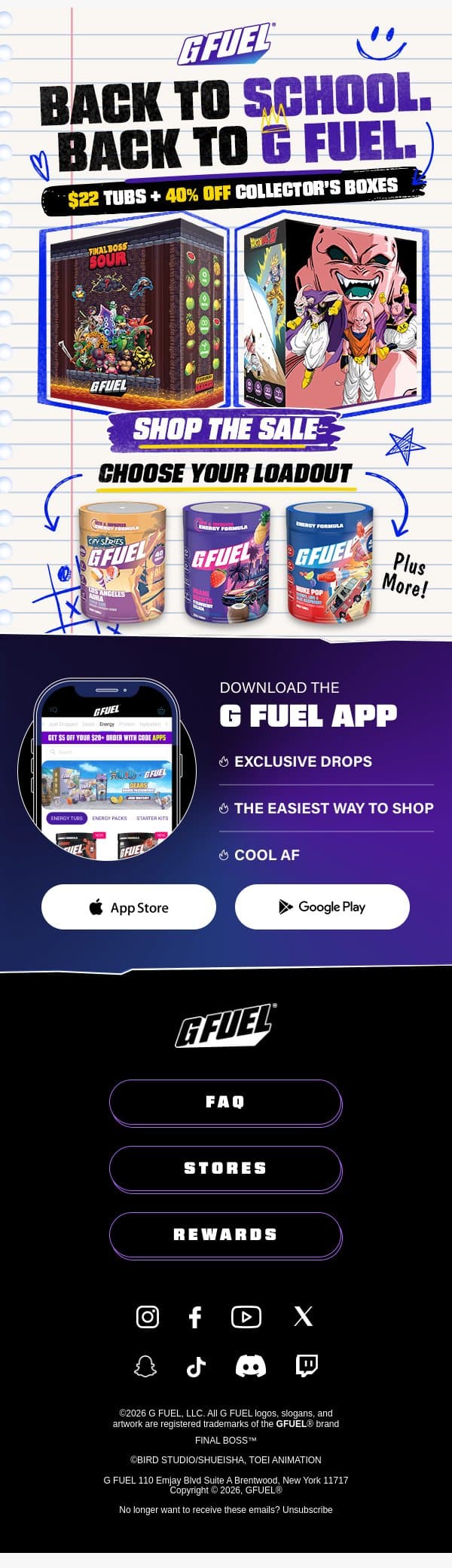 🚨 $22 TUBS ARE LIVE ★ email from G Fuel screenshot