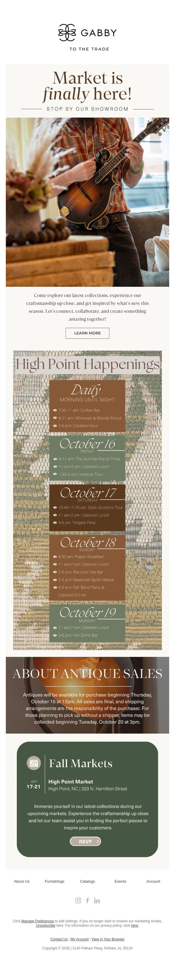 Our Doors are Open! email from Gabby screenshot