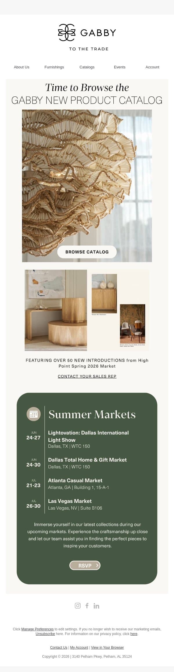 See What's New From High Point email from Gabby screenshot