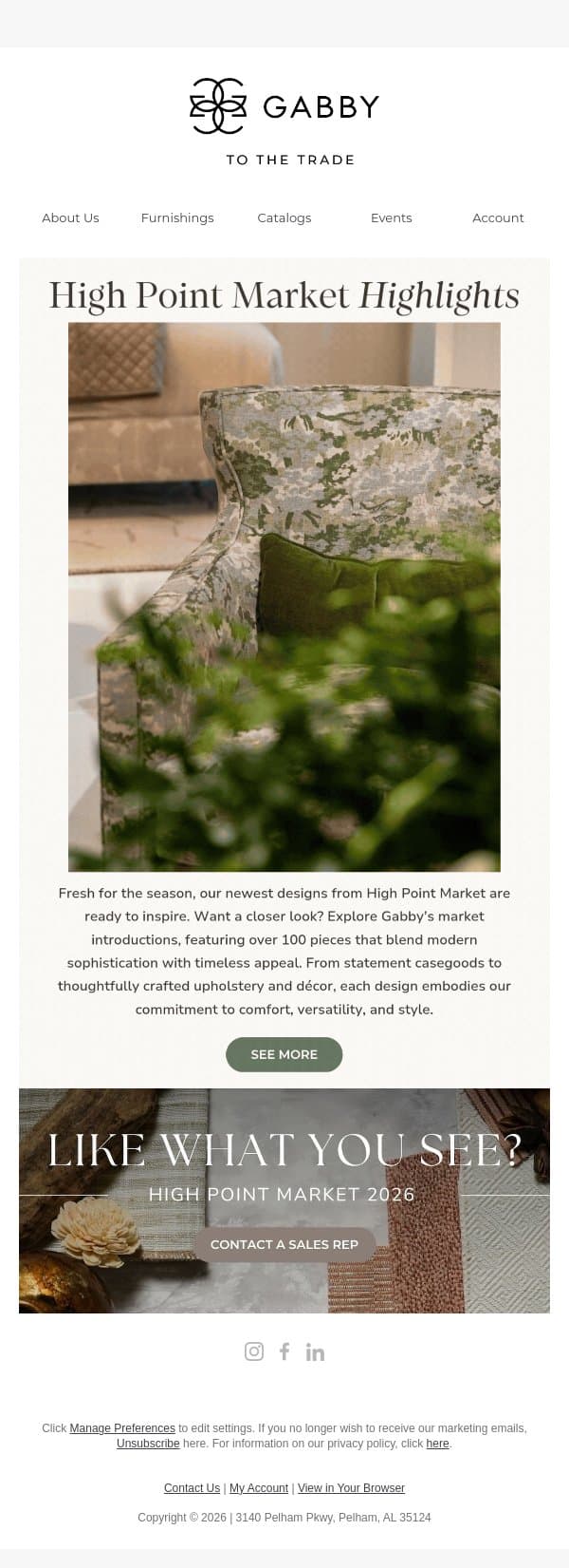 High Point Highlights email from Gabby screenshot