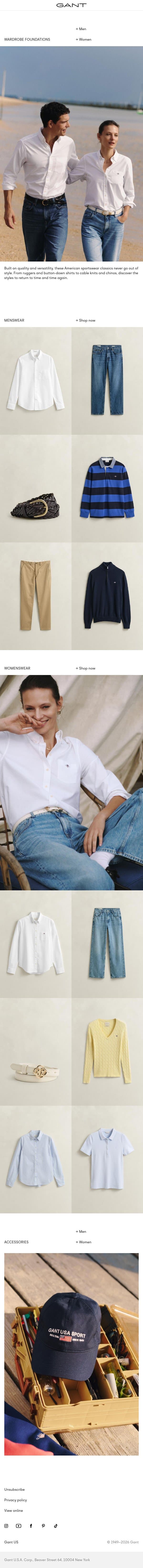 Gant Classics email from Gant screenshot