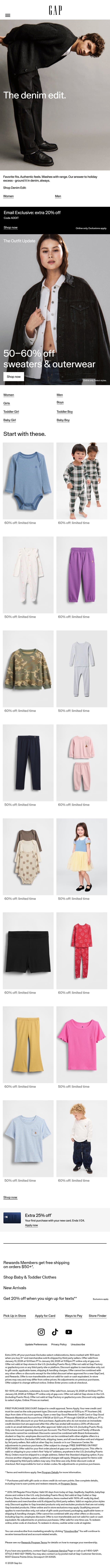 NEW GAPDENIM email from Gap screenshot