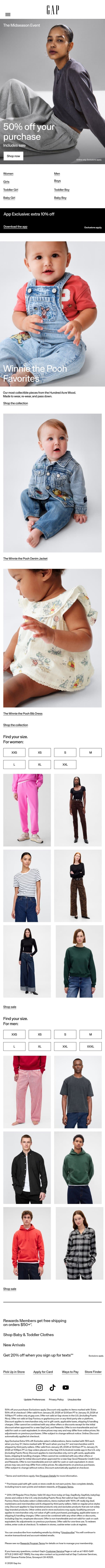 50% off your purchase — you deserve it email from Gap screenshot